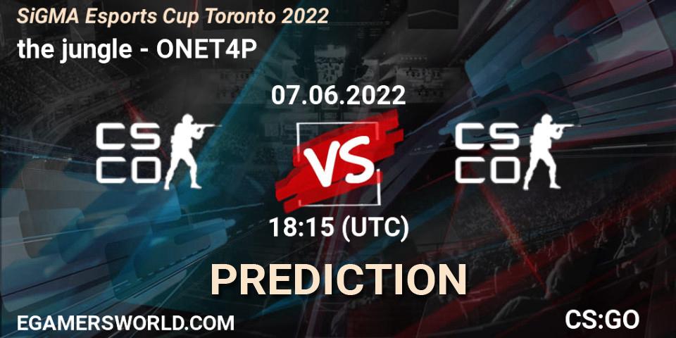the jungle vs ONET4P: Match Prediction. 07.06.2022 at 18:15, Counter-Strike (CS2), SiGMA Esports Cup Toronto 2022
