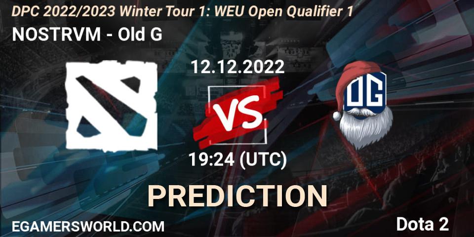 NOSTRVM vs Old G: Match Prediction. 12.12.2022 at 19:24, Dota 2, DPC 2022/2023 Winter Tour 1: WEU Open Qualifier 1