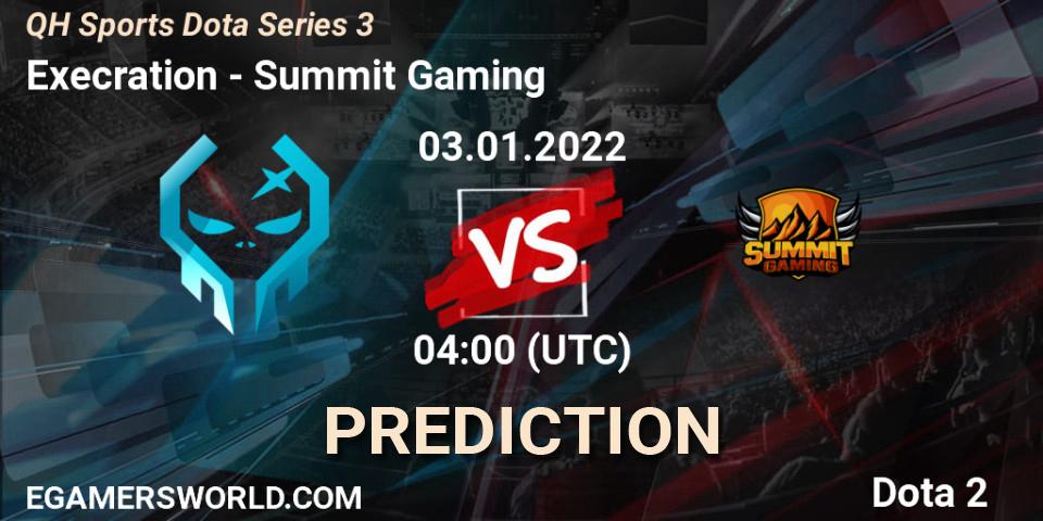 Execration vs 496 Gaming: Match Prediction. 03.01.2022 at 04:00, Dota 2, QH Sports Dota Series 3