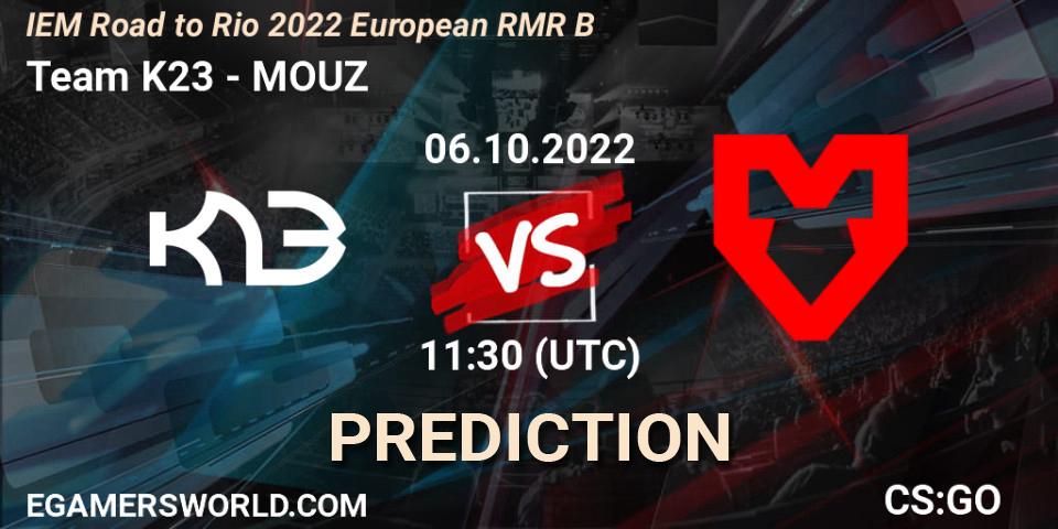 Team K23 vs MOUZ: Match Prediction. 06.10.2022 at 12:00, Counter-Strike (CS2), IEM Road to Rio 2022 European RMR B