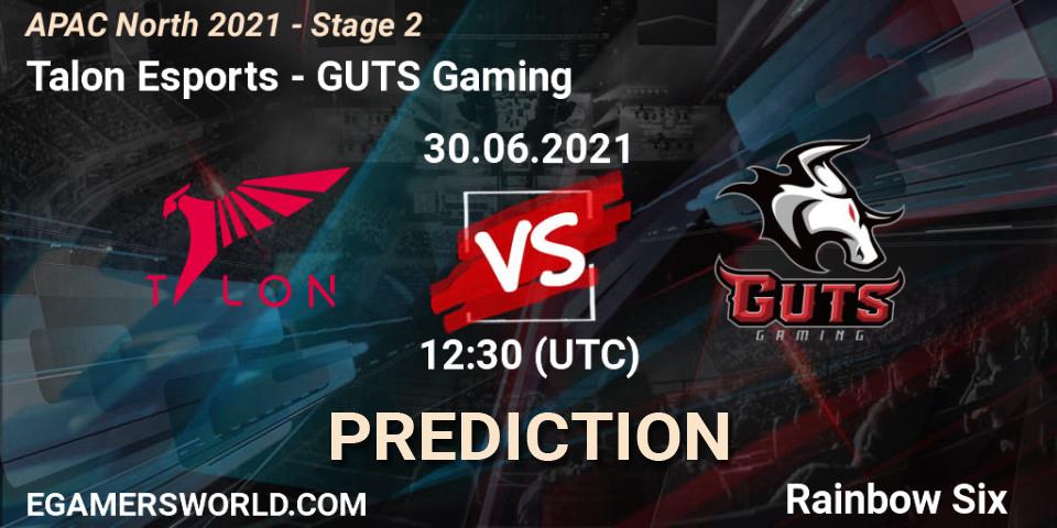 Talon Esports vs GUTS Gaming: Match Prediction. 30.06.2021 at 12:30, Rainbow Six, APAC North 2021 - Stage 2