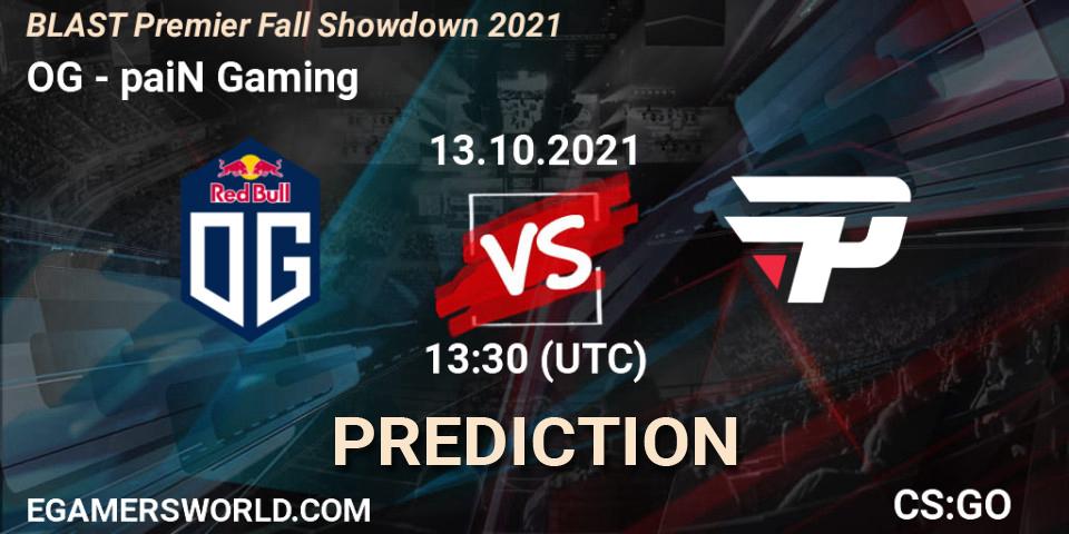 OG vs paiN Gaming: Match Prediction. 13.10.2021 at 14:40, Counter-Strike (CS2), BLAST Premier Fall Showdown 2021