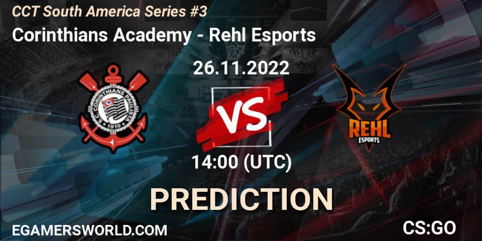Corinthians Academy vs Rehl Esports: Match Prediction. 26.11.2022 at 14:05, Counter-Strike (CS2), CCT South America Series #3