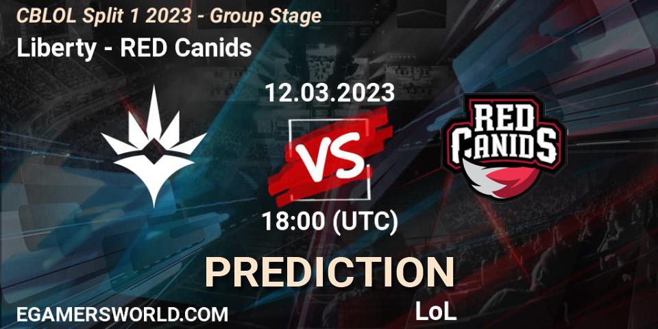 Liberty vs RED Canids: Match Prediction. 12.03.2023 at 18:15, LoL, CBLOL Split 1 2023 - Group Stage