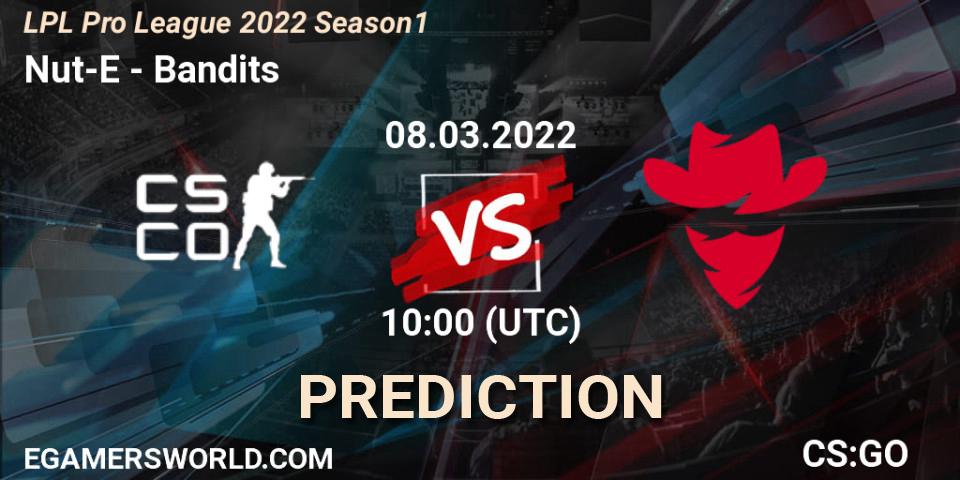 Nut-E Gaming vs Bandits: Match Prediction. 09.03.2022 at 10:00, Counter-Strike (CS2), LPL Pro League 2022 Season 1