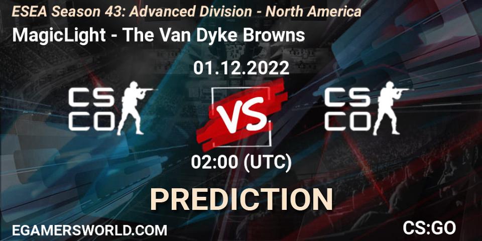 MagicLight vs The Van Dyke Browns: Match Prediction. 01.12.22, CS2 (CS:GO), ESEA Season 43: Advanced Division - North America