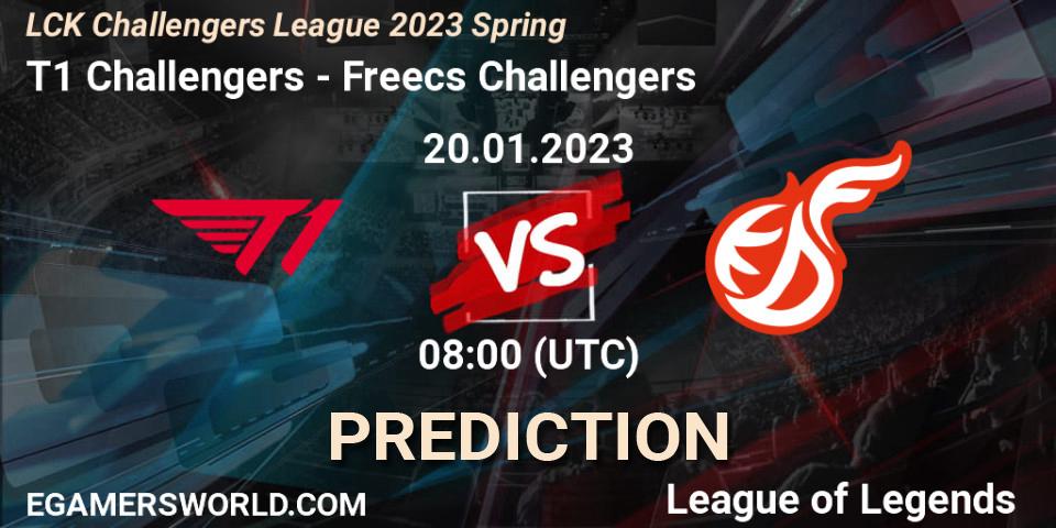T1 Challengers vs Freecs Challengers: Match Prediction. 20.01.2023 at 05:00, LoL, LCK Challengers League 2023 Spring