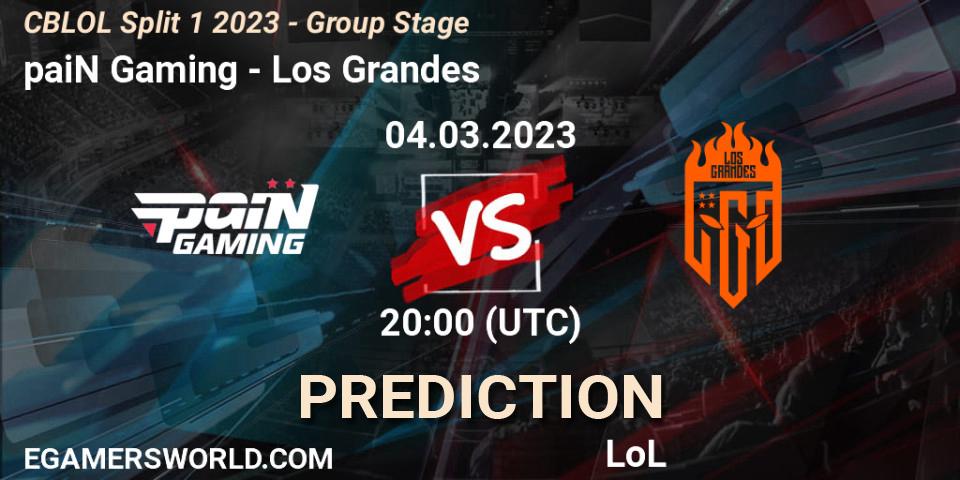 paiN Gaming vs Los Grandes: Match Prediction. 04.03.2023 at 21:10, LoL, CBLOL Split 1 2023 - Group Stage
