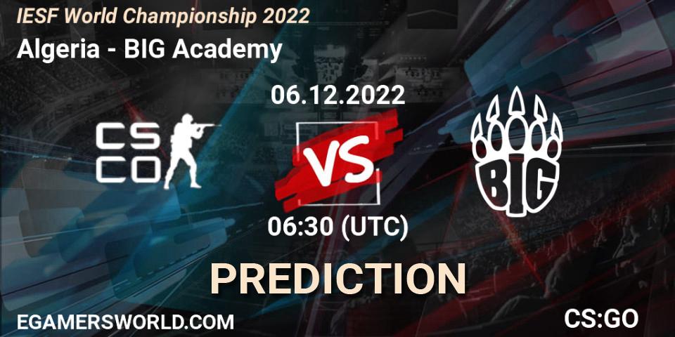 Algeria vs BIG Academy: Match Prediction. 07.12.2022 at 08:15, Counter-Strike (CS2), IESF World Championship 2022
