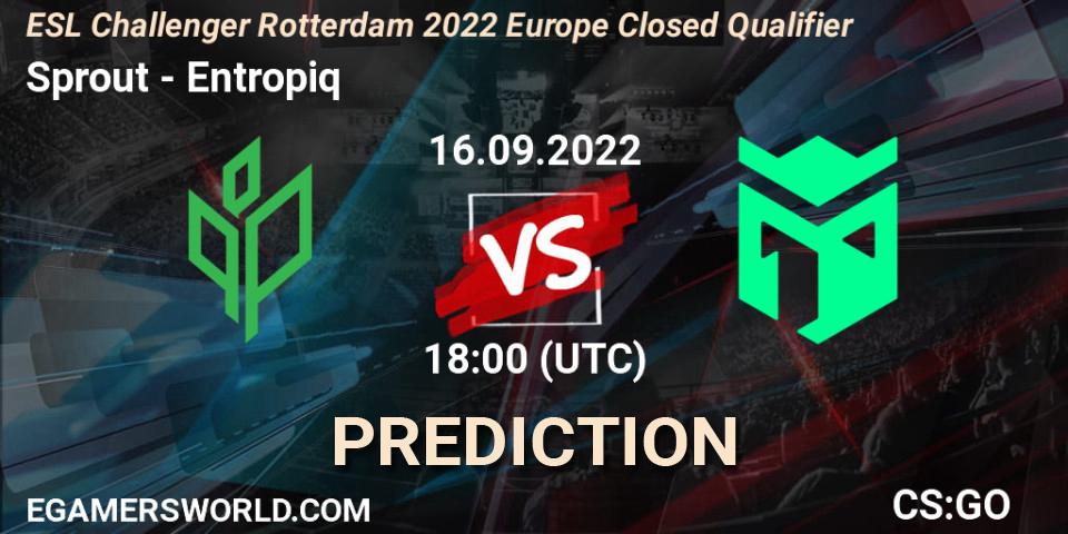 Sprout vs Entropiq: Match Prediction. 16.09.2022 at 18:00, Counter-Strike (CS2), ESL Challenger Rotterdam 2022 Europe Closed Qualifier