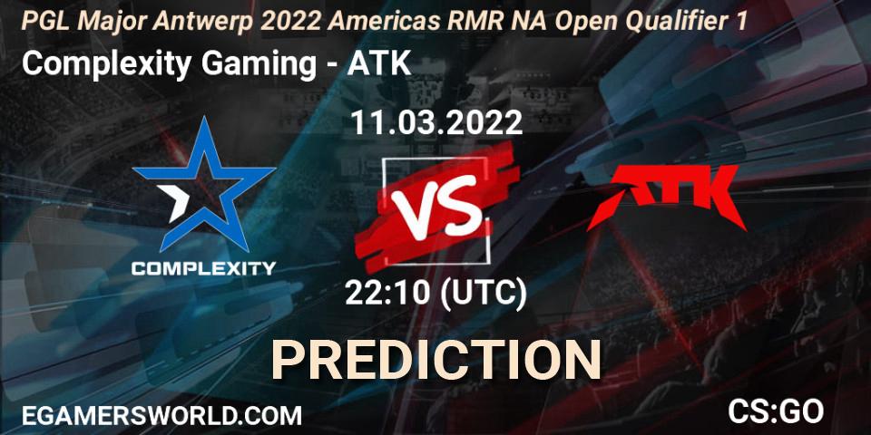 Complexity Gaming vs ATK: Match Prediction. 11.03.22, CS2 (CS:GO), PGL Major Antwerp 2022 Americas RMR NA Open Qualifier 1