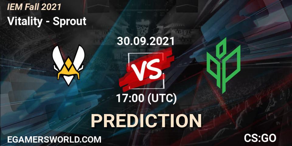 Vitality vs Sprout: Match Prediction. 30.09.2021 at 18:00, Counter-Strike (CS2), IEM Fall 2021: Europe RMR