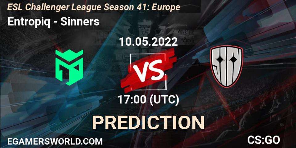 Entropiq vs Sinners: Match Prediction. 10.05.2022 at 17:00, Counter-Strike (CS2), ESL Challenger League Season 41: Europe