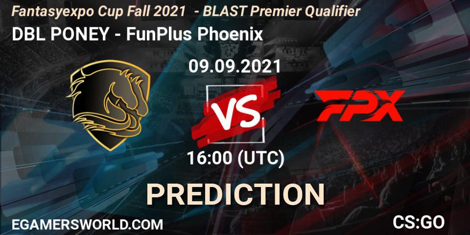 DBL PONEY vs FunPlus Phoenix: Match Prediction. 09.09.2021 at 16:00, Counter-Strike (CS2), Fantasyexpo Cup Fall 2021 - BLAST Premier Qualifier