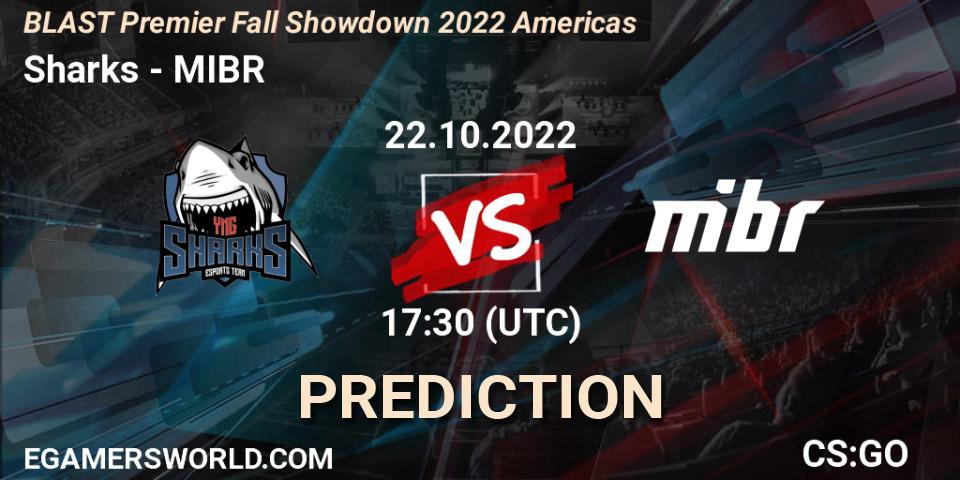 Sharks vs MIBR: Match Prediction. 22.10.2022 at 17:20, Counter-Strike (CS2), BLAST Premier Fall Showdown 2022 Americas