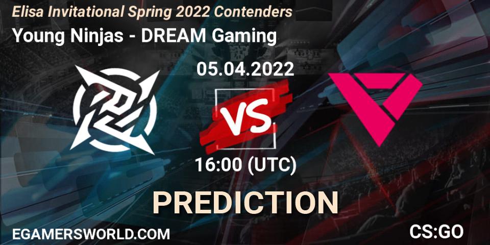 Young Ninjas vs DREAM Gaming: Match Prediction. 05.04.2022 at 16:00, Counter-Strike (CS2), Elisa Invitational Spring 2022 Contenders