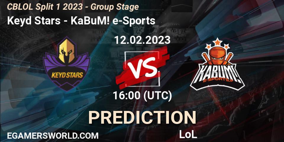 Keyd Stars vs KaBuM! e-Sports: Match Prediction. 12.02.2023 at 16:00, LoL, CBLOL Split 1 2023 - Group Stage