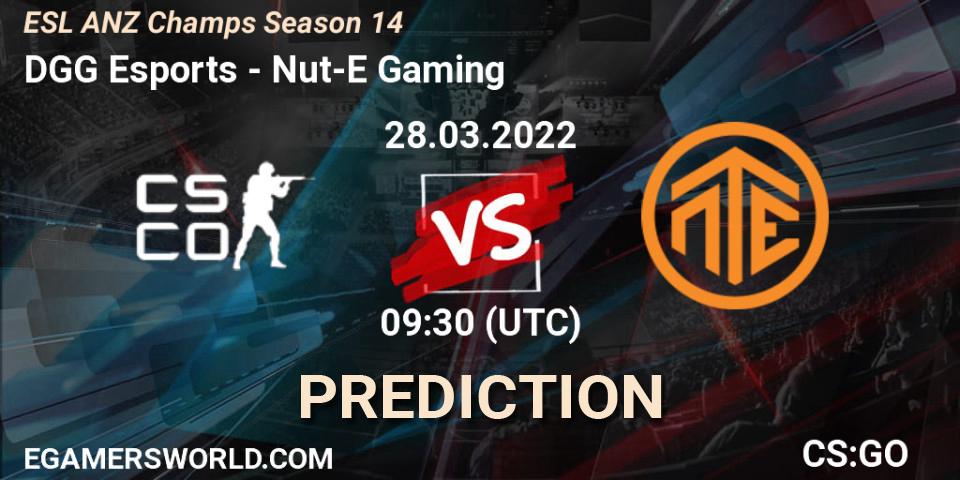 DGG Esports vs Nut-E Gaming: Match Prediction. 28.03.2022 at 10:10, Counter-Strike (CS2), ESL ANZ Champs Season 14