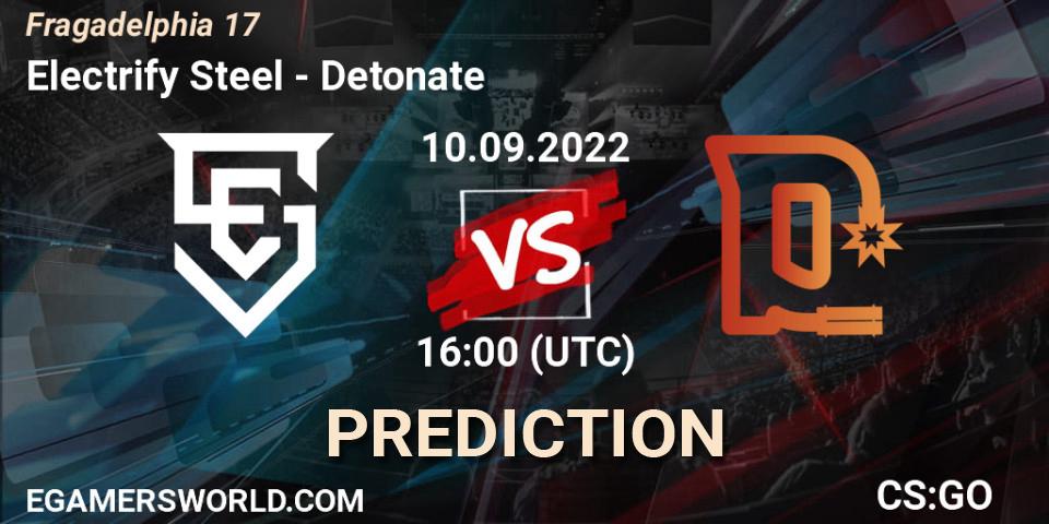 Electrify Steel vs Detonate: Match Prediction. 10.09.2022 at 16:00, Counter-Strike (CS2), Fragadelphia 17
