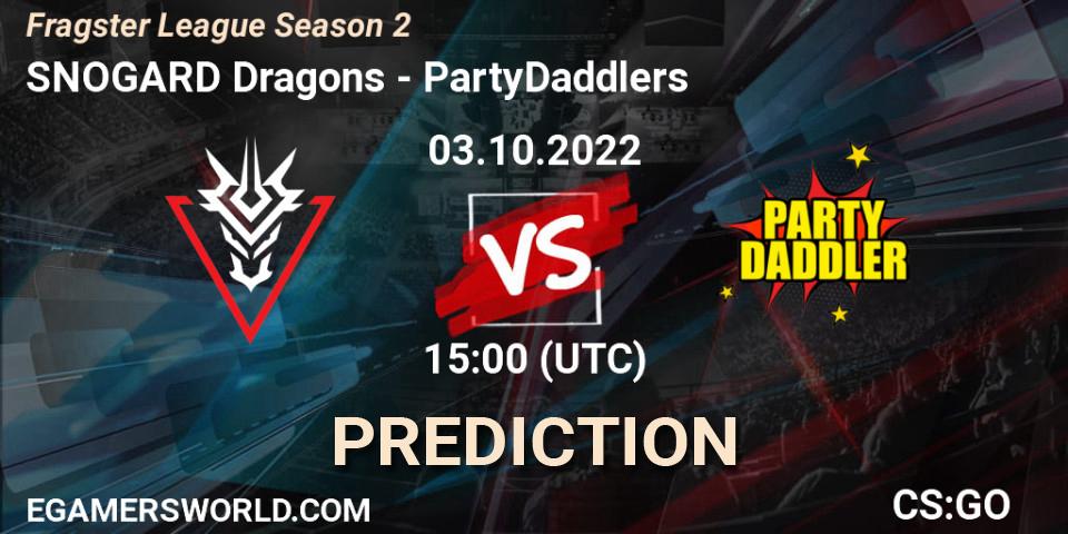 SNOGARD Dragons vs PartyDaddlers: Match Prediction. 03.10.2022 at 15:00, Counter-Strike (CS2), Fragster League Season 2