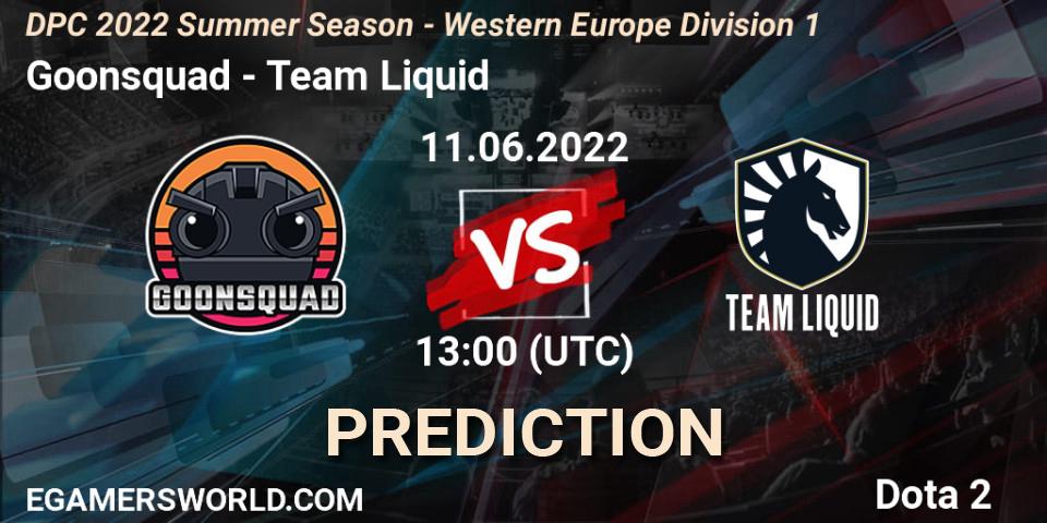 Goonsquad vs Team Liquid: Match Prediction. 11.06.2022 at 12:57, Dota 2, DPC WEU 2021/2022 Tour 3: Division I