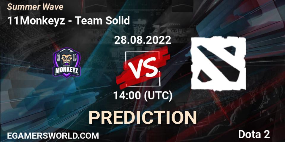 11Monkeyz vs Team Solid: Match Prediction. 28.08.2022 at 17:33, Dota 2, Summer Wave