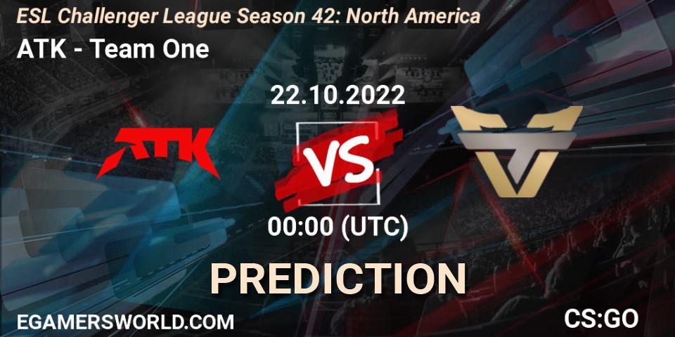 ATK vs Team One: Match Prediction. 22.10.22, CS2 (CS:GO), ESL Challenger League Season 42: North America
