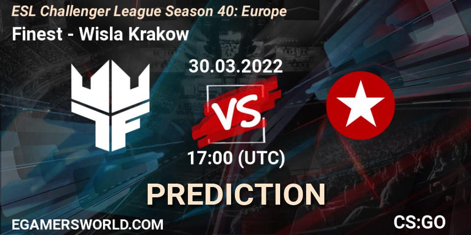 Finest vs Wisla Krakow: Match Prediction. 30.03.2022 at 17:00, Counter-Strike (CS2), ESL Challenger League Season 40: Europe
