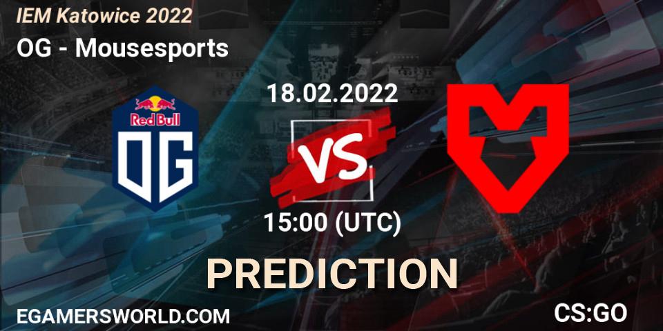 OG vs Mousesports: Match Prediction. 18.02.2022 at 15:25, Counter-Strike (CS2), IEM Katowice 2022