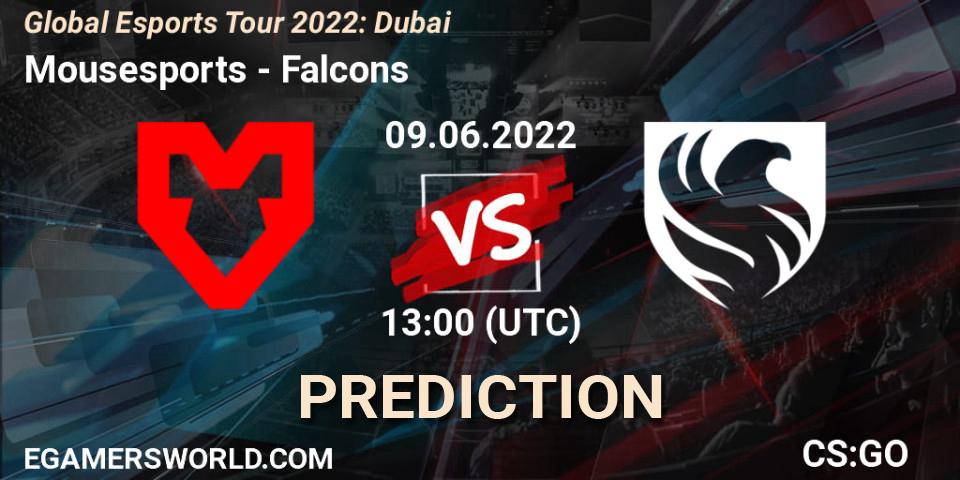Mousesports vs Falcons: Match Prediction. 09.06.22, CS2 (CS:GO), Global Esports Tour 2022: Dubai