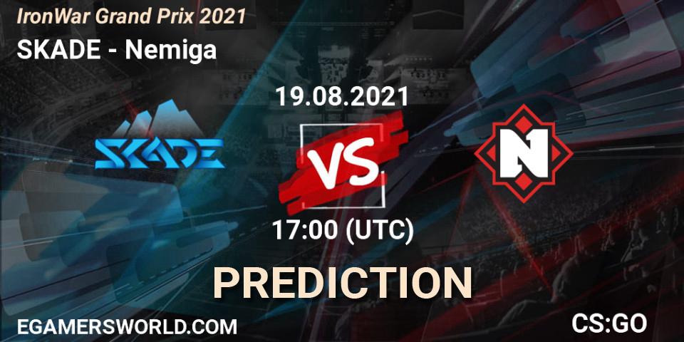 SKADE vs Nemiga: Match Prediction. 19.08.2021 at 17:00, Counter-Strike (CS2), IronWar Grand Prix 2021