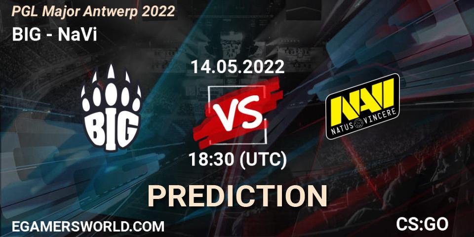 BIG vs NaVi: Match Prediction. 14.05.2022 at 18:20, Counter-Strike (CS2), PGL Major Antwerp 2022