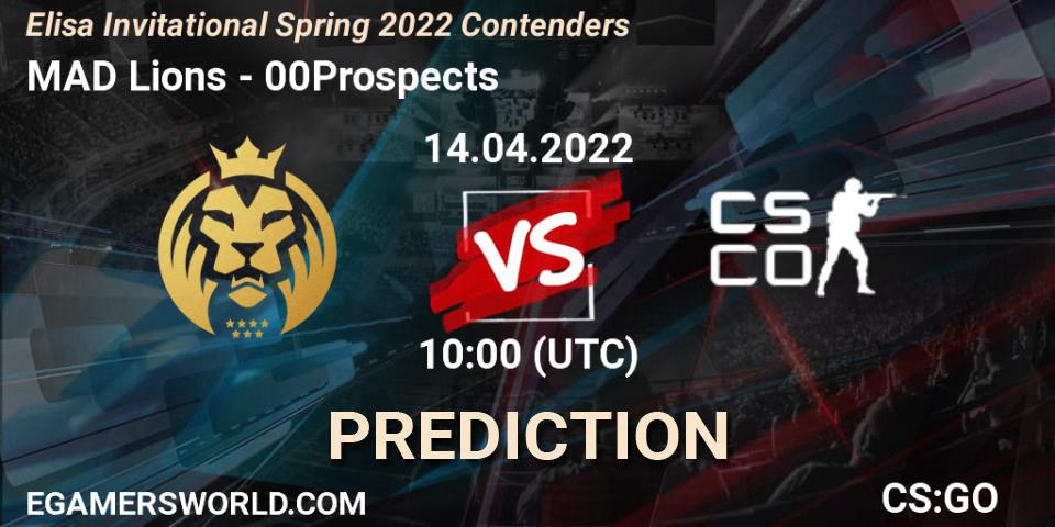MAD Lions vs 00Prospects: Match Prediction. 14.04.22, CS2 (CS:GO), Elisa Invitational Spring 2022 Contenders