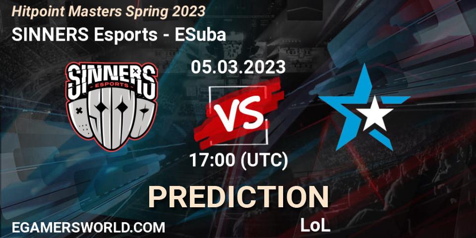 SINNERS Esports vs ESuba: Match Prediction. 07.02.23, LoL, Hitpoint Masters Spring 2023