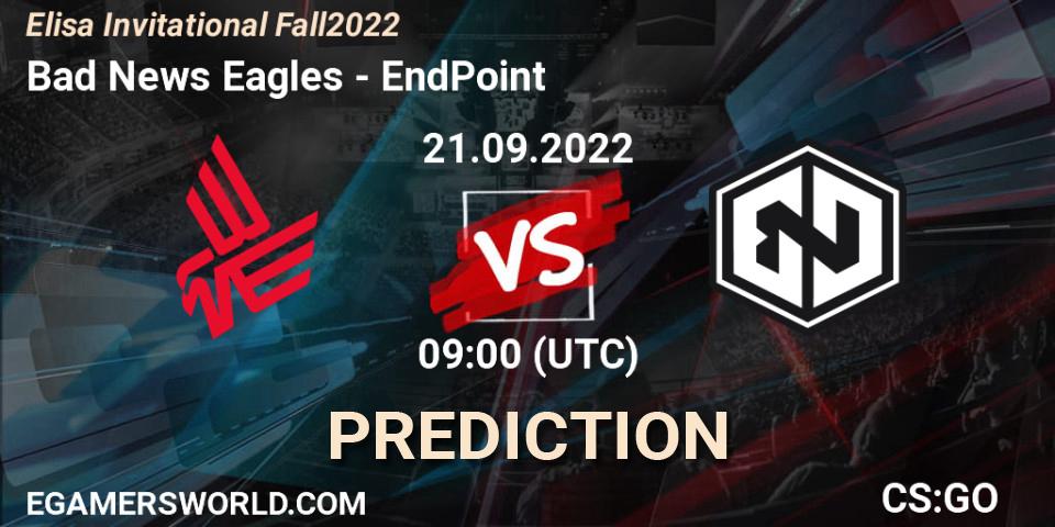 Bad News Eagles vs EndPoint: Match Prediction. 21.09.2022 at 09:00, Counter-Strike (CS2), Elisa Invitational Fall 2022