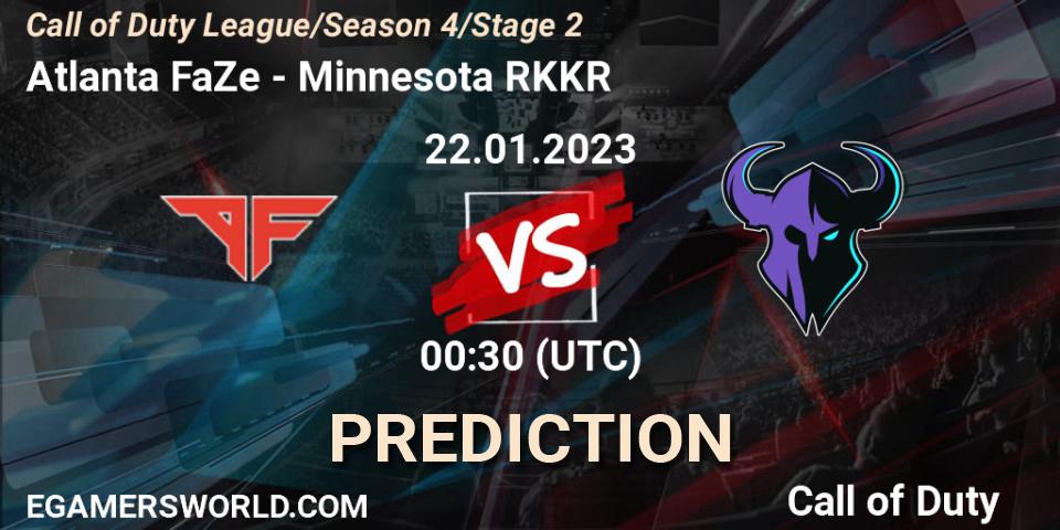 Atlanta FaZe vs Minnesota RØKKR: Match Prediction. 22.01.2023 at 00:30, Call of Duty, Call of Duty League 2023: Stage 2 Major Qualifiers