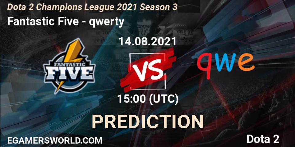 Fantastic Five vs qwerty: Match Prediction. 14.08.2021 at 15:01, Dota 2, Dota 2 Champions League 2021 Season 3