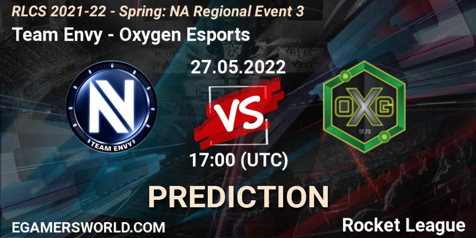 Team Envy vs Oxygen Esports: Match Prediction. 27.05.22, Rocket League, RLCS 2021-22 - Spring: NA Regional Event 3