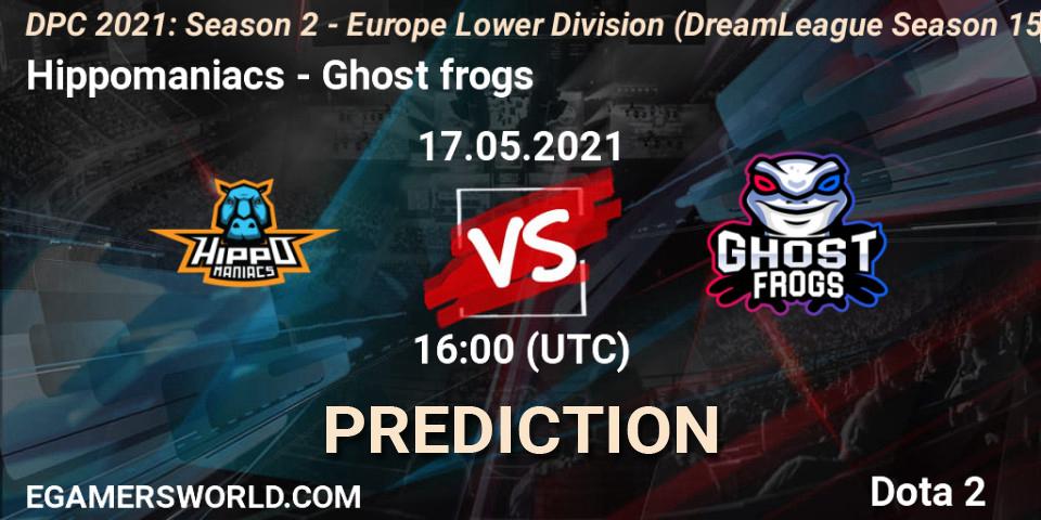 Hippomaniacs vs Ghost frogs: Match Prediction. 17.05.2021 at 15:55, Dota 2, DPC 2021: Season 2 - Europe Lower Division (DreamLeague Season 15)