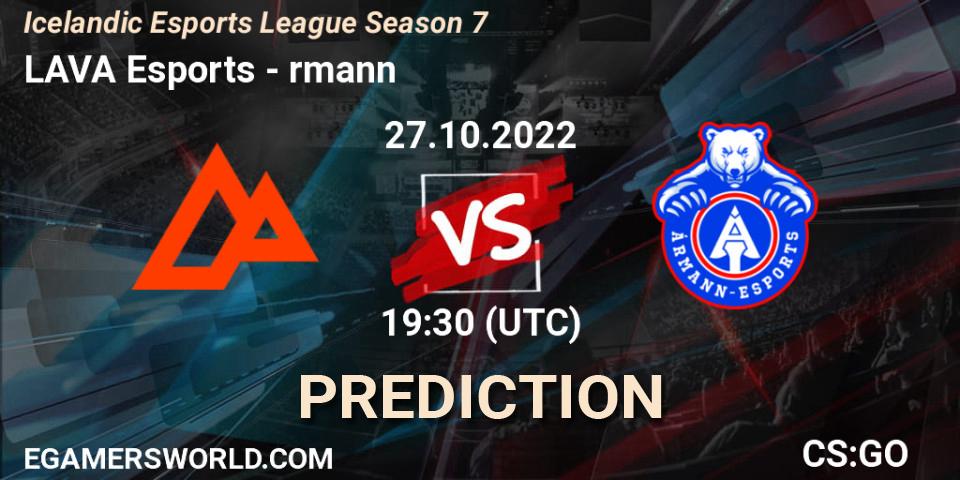 LAVA Esports vs Ármann: Match Prediction. 27.10.2022 at 19:30, Counter-Strike (CS2), Icelandic Esports League Season 7