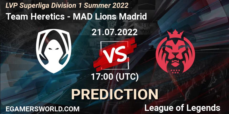 Team Heretics vs MAD Lions Madrid: Match Prediction. 21.07.22, LoL, LVP Superliga Division 1 Summer 2022