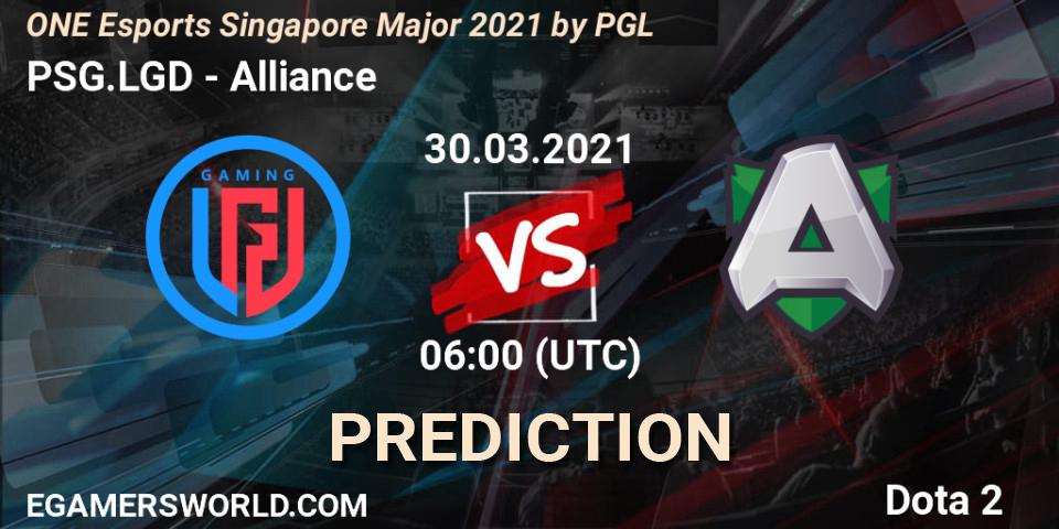 PSG.LGD vs Alliance: Match Prediction. 30.03.2021 at 06:32, Dota 2, ONE Esports Singapore Major 2021