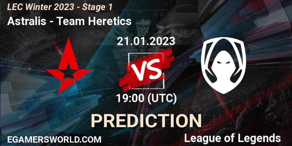 Astralis vs Team Heretics: Match Prediction. 21.01.2023 at 19:00, LoL, LEC Winter 2023 - Stage 1