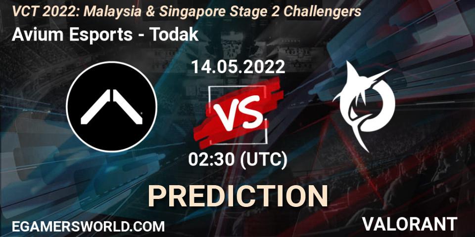 Avium Esports vs Todak: Match Prediction. 14.05.2022 at 02:30, VALORANT, VCT 2022: Malaysia & Singapore Stage 2 Challengers