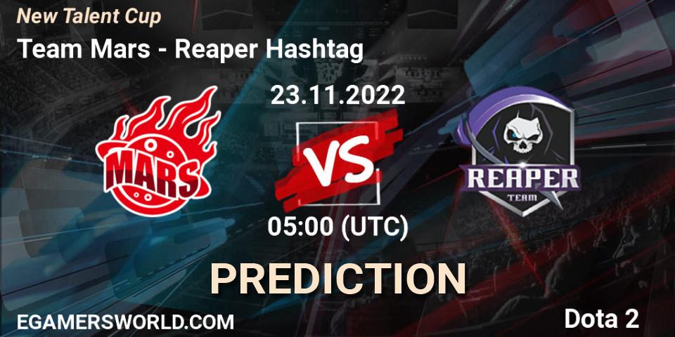 Team Mars vs Reaper Hashtag: Match Prediction. 23.11.2022 at 05:17, Dota 2, New Talent Cup