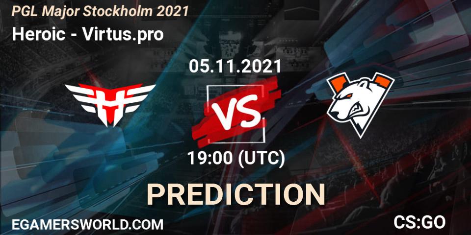 Heroic vs Virtus.pro: Match Prediction. 04.11.21, CS2 (CS:GO), PGL Major Stockholm 2021