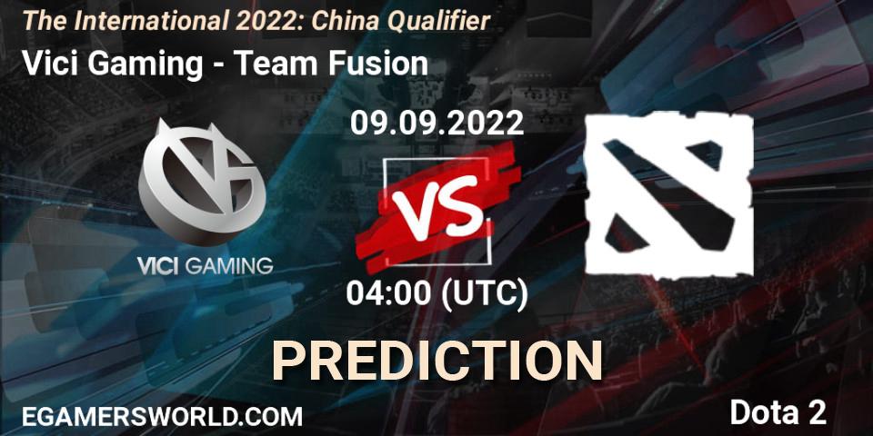 Vici Gaming vs Team Fusion: Match Prediction. 09.09.2022 at 04:30, Dota 2, The International 2022: China Qualifier