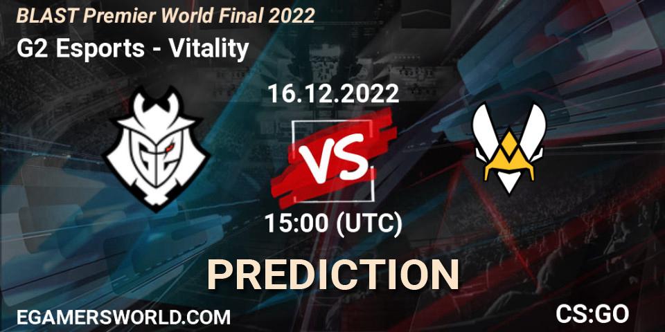 G2 Esports vs Vitality: Match Prediction. 16.12.22, CS2 (CS:GO), BLAST Premier World Final 2022