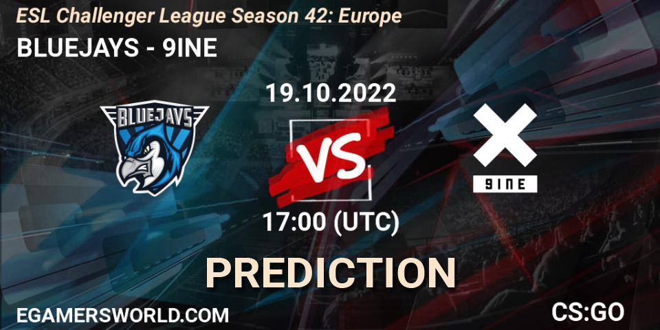 BLUEJAYS vs 9INE: Match Prediction. 19.10.2022 at 17:00, Counter-Strike (CS2), ESL Challenger League Season 42: Europe
