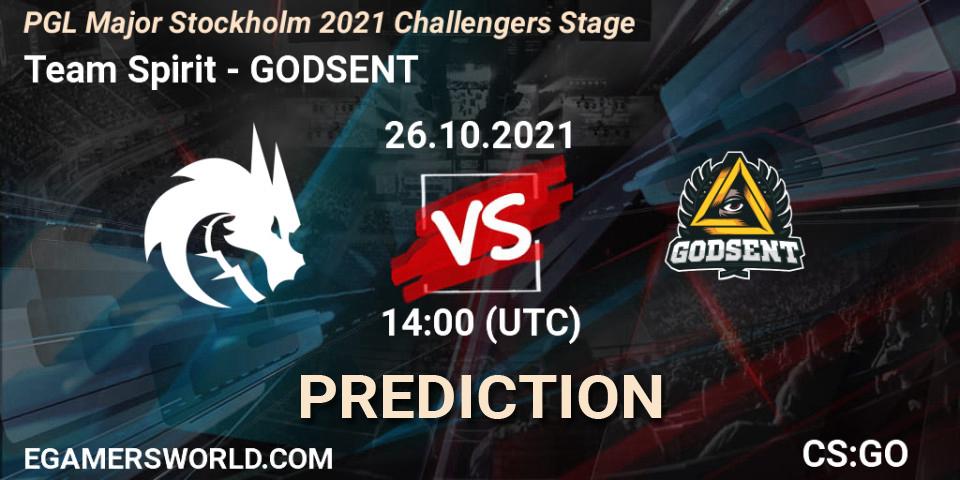 Team Spirit vs GODSENT: Match Prediction. 26.10.2021 at 14:15, Counter-Strike (CS2), PGL Major Stockholm 2021 Challengers Stage